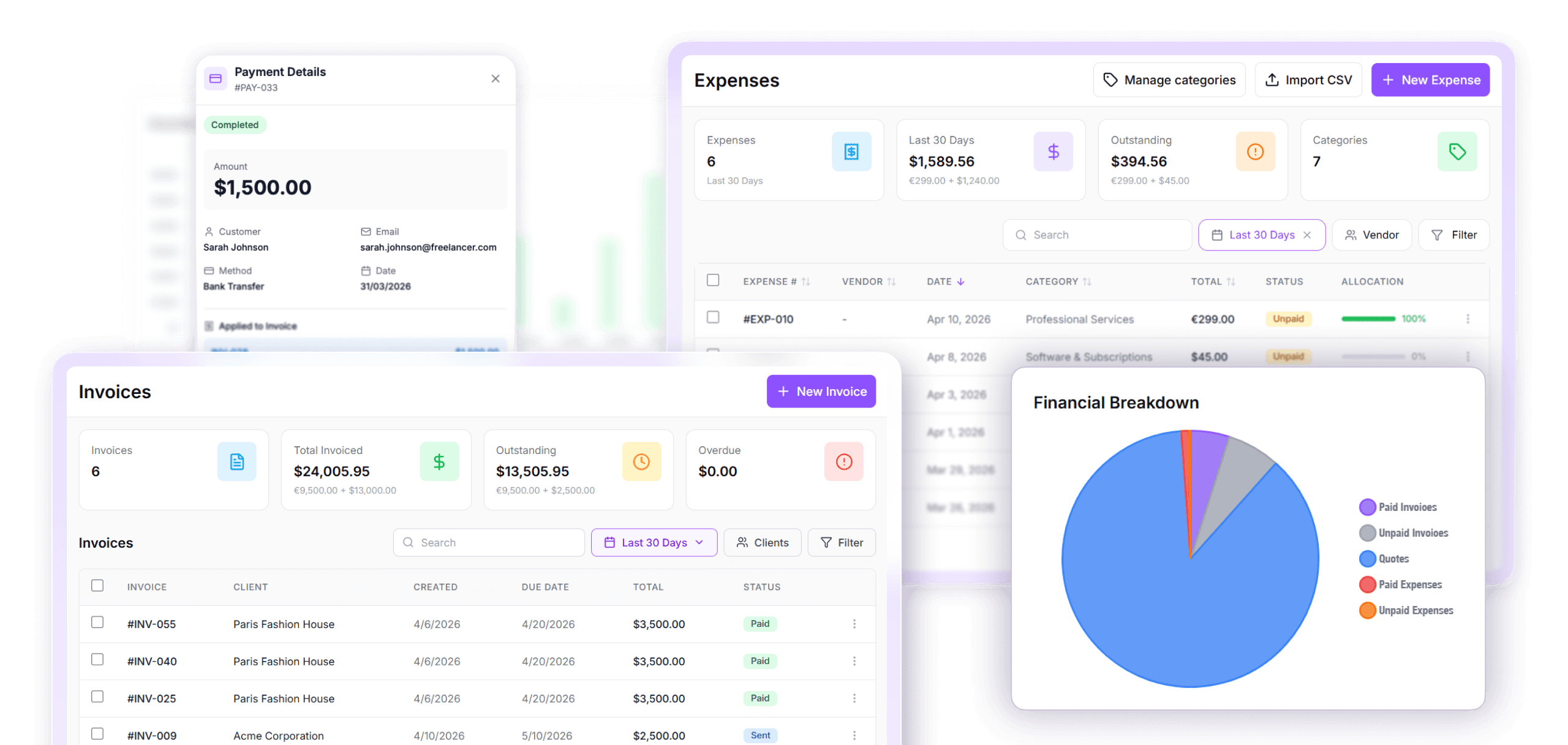 Send an invoice in any currency.